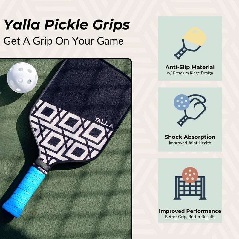 Tip Grips Pickle Grips Pickleball Paddle Grip Tape - Overgrip Grip Wrap for Pickleball Racket - Moisture Wicking Paddle Grip Wrap (2 Pack) (Baby Blue) - Image 2