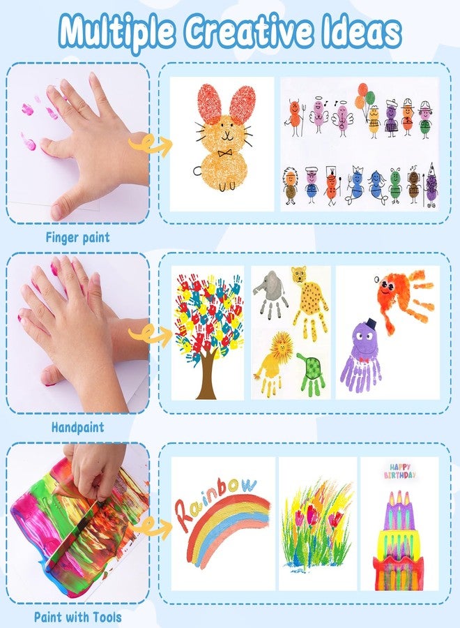 Sortnic Washable Finger Paint for Toddlers 1-3, Non Toxic Kids Finger Paint Set, 12 Vibrant Colors (1.22 fl oz), Baby Safe Toddler Art Supplies, Sensory Preschool Learning Easter Gift for Boys Girls - Image 5