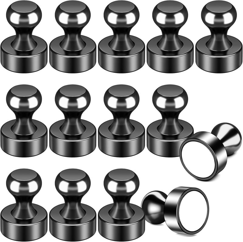 FINDMAG Fridge Magnets, Small and Strong Refrigerator Magnet, Cool Black White Board Magnets, Cute Magnet Push Pins for Office, Kitchen Accessories, Classroom, Bulletin Boards, Photos, Pack of 14 - Image 1
