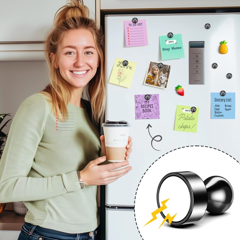 FINDMAG Fridge Magnets, Small and Strong Refrigerator Magnet, Cool Black White Board Magnets, Cute Magnet Push Pins for Office, Kitchen Accessories, Classroom, Bulletin Boards, Photos, Pack of 14 - Image 4