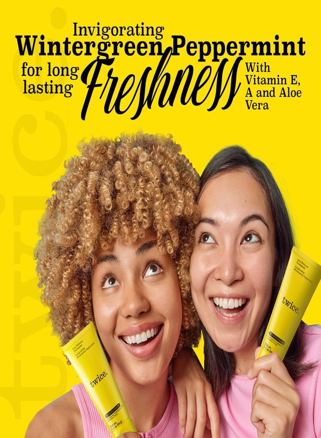 Twice Anti-Cavity Fluoride Toothpaste - Sensitivity Relief, Teeth Whitening & Fresh Breath - Wintergreen Peppermint Natural Toothpaste - 3.4 oz, Pack of 3 - Image 4