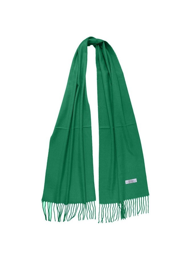 Falari - Men Women Unisex Cashmere Feel Scarf 78" X 12" Solid Color Kelly Green A1922 - Image 1