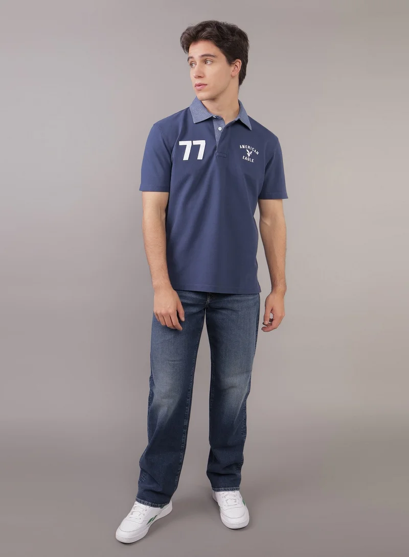 امريكان ايجل AE Flex Pique Rugby Polo Shirt