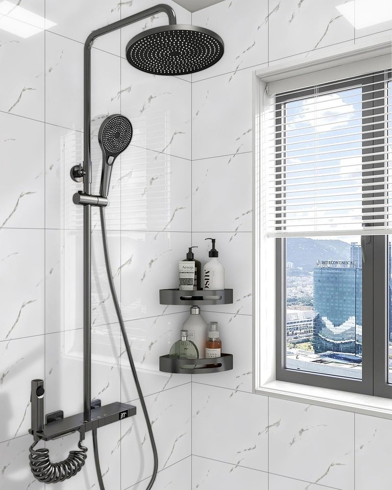 WADILE 10pcs Peel and Stick Shower Waterproof Marble Tiles Wall Panels, 11.8"x11.8" Self-Adhesive Backsplash, for Home Bathroom, Kitchen, Living Room White (Not Real Tile) - Image 5