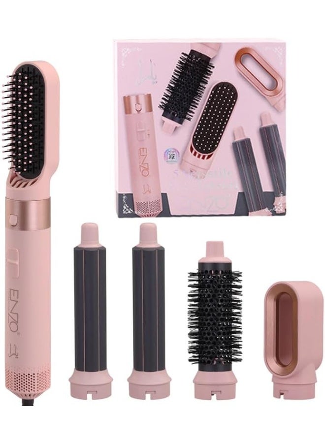 ENZO Professional EN‑4142 5‑in‑1 Ionic Hair Styler – Hot Air Hair Dryer Brush, Hair Straightener & Curler – Multi‑Function Blow Dryer Brush with Ionic Technology - Intl Version - Image 1