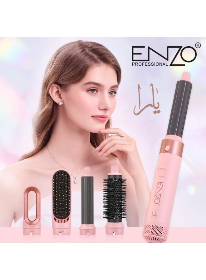 ENZO Professional EN‑4142 5‑in‑1 Ionic Hair Styler – Hot Air Hair Dryer Brush, Hair Straightener & Curler – Multi‑Function Blow Dryer Brush with Ionic Technology - Intl Version - Image 4