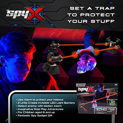 SpyX لعبة إنذار ليزر سباي إكس فخ آمن للأطفال لحماية الأشياء جهاز تجسس ليزر غير مرئي للأطفال كاشف حركة للعب للبنين والبنات - Image 5