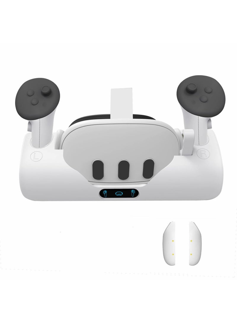 قاعدة شحن VR لجهاز Oculus 3/Meta 3 - حامل عرض لسماعة الرأس ووحدة التحكم مع مؤشر LED، قاعدة شحن مغناطيسية متوافقة مع ملحقات Meta 3، شحن سريع - Image 1