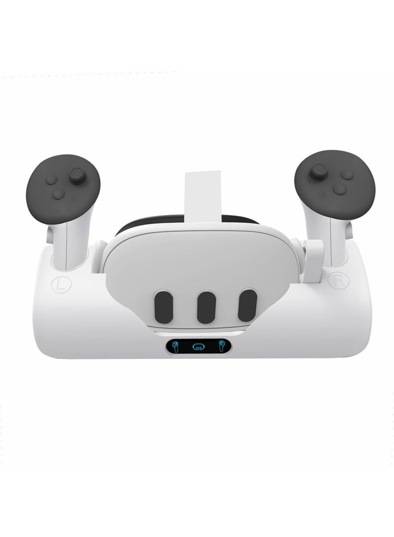 قاعدة شحن VR لجهاز Oculus 3/Meta 3 - حامل عرض لسماعة الرأس ووحدة التحكم مع مؤشر LED، قاعدة شحن مغناطيسية متوافقة مع ملحقات Meta 3، شحن سريع - Image 2