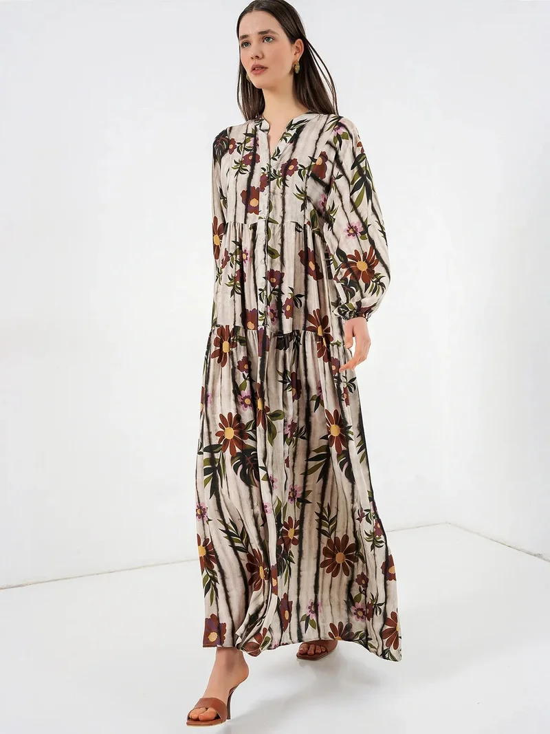 بيغ دارت BDART Patterned V-Neck Maxi Dress
