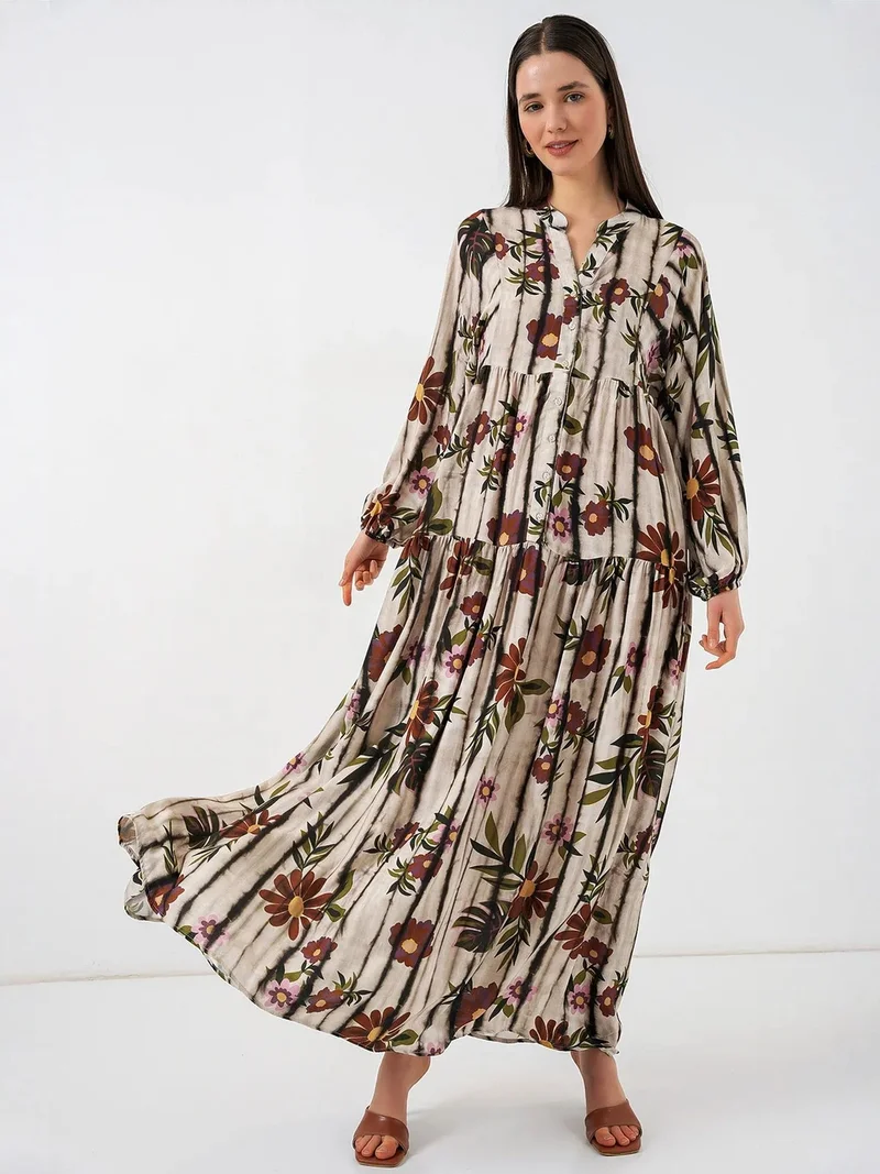 بيغ دارت BDART Patterned V-Neck Maxi Dress