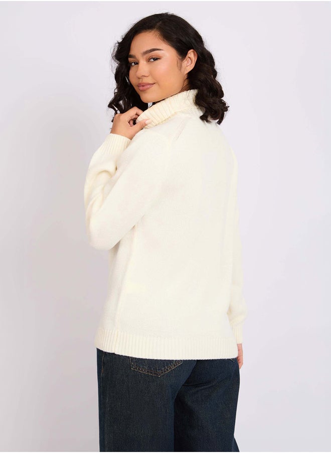 Premoda Women  Pullover Regular Fit Off white  - Image 4