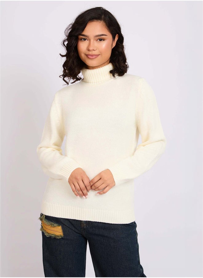 Premoda Women  Pullover Regular Fit Off white  - Image 2