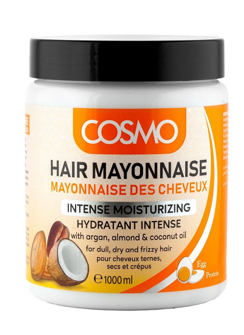 COSMO Hair Mayonnaise Intense Moisturizing With Argan Almond And Coconut Oil 1000 Ml 