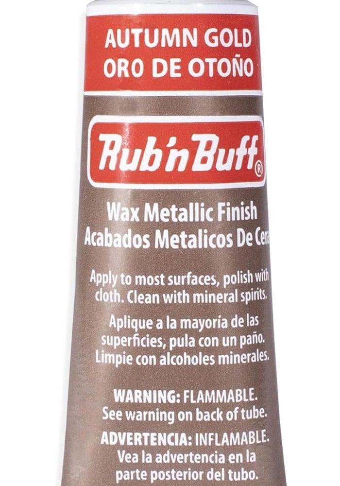 AMACO Rub n Buff Wax Metallic Finish in Autumn Gold - 15ml Tube for Furniture Finishing and Restoration - Image 1