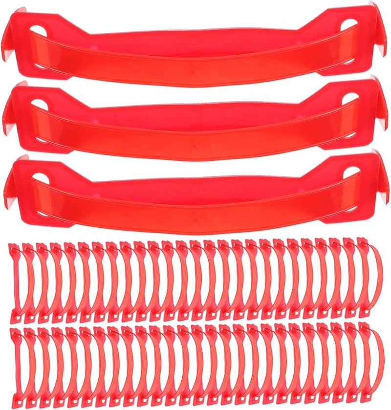 Red Reusable Carrying Straps 100pcs Strong PE Handles for Carton Moving Boxes Easy Installation Comfortable Grip - Image 1