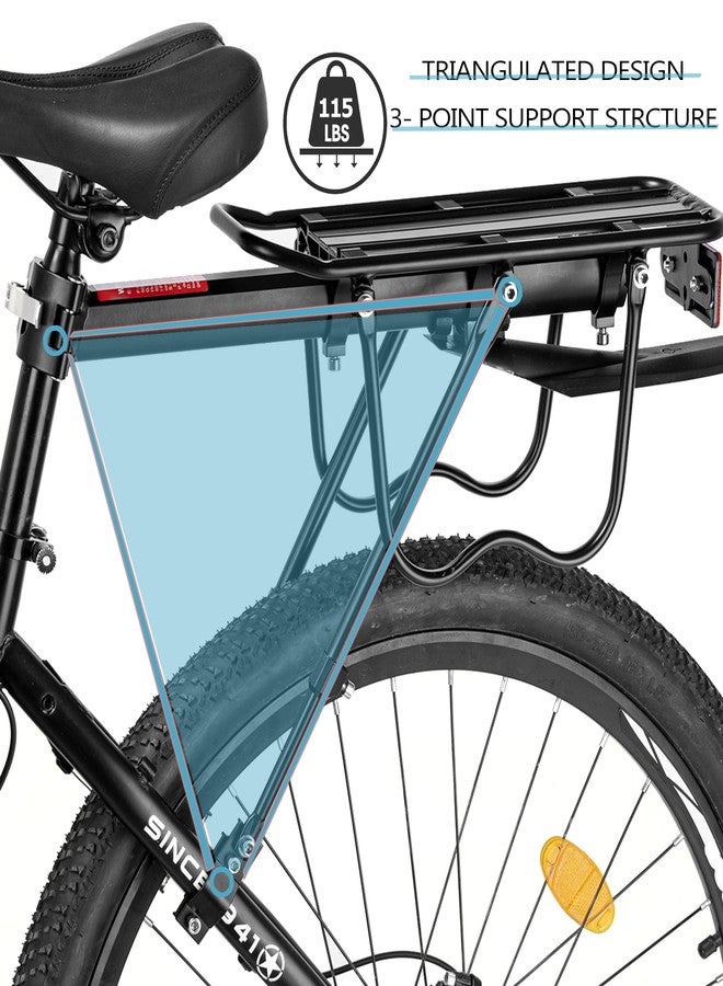 YONTUO Rear Bike Rack,115 LB Capacity Solid Bearings Bike Cargo Rack w/Fender & Large Size Reflective,Quick Release Mountain Road Bicycle Rear Racks,Universal Bike Luggage Touring Carrier Rack - Image 4