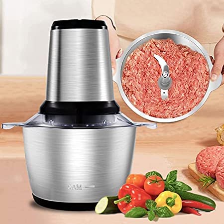 Gokich Gokich Stainless Steel Electric Meat Mixer Grinders with Bowl for Heavy Kitchen Food Chopper Mixer Meat Vegetables Onion Slicer Garlic Slicer Dicer Food Processor 2 Liter  - Image 1