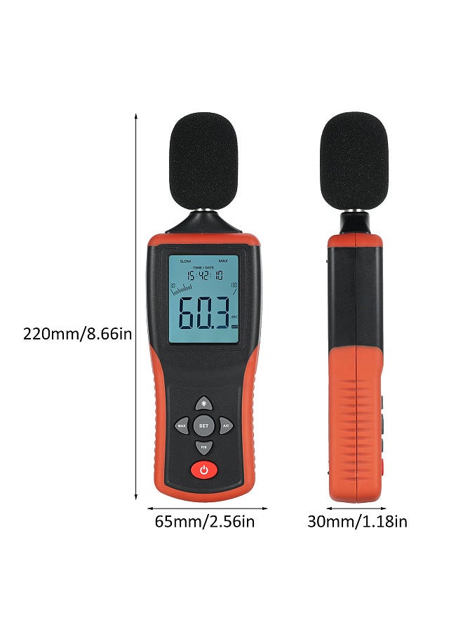 Generic Decibel Meter Digital Sound Level Meter with Backlight LCD Display Portable SPL Meter  - Image 4