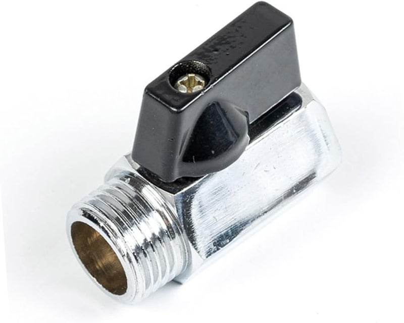 Heallily 3Pcs Mini Brass Shut Off Valve Male To Female Threaded Connector Polished Finish - Image 3