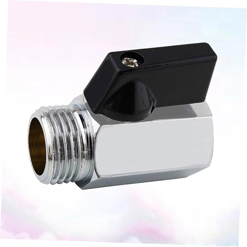 Heallily 3Pcs Mini Brass Shut Off Valve Male To Female Threaded Connector Polished Finish - Image 4