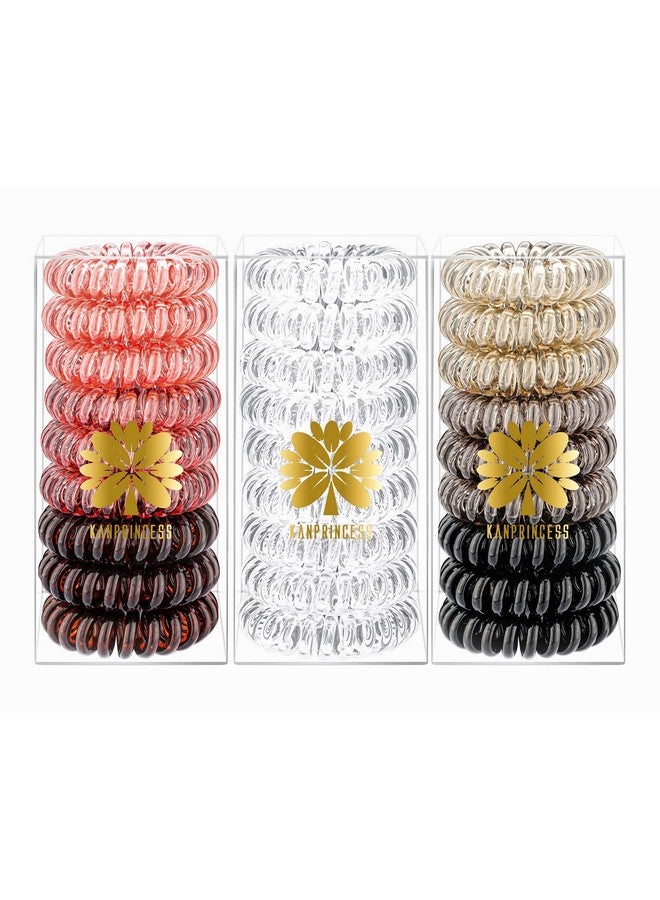 كان برنسيس 27 قطعة من الشعر الحلزوني Tiesno Crease Coil أربطة شعر مرنة متعددة الألوان مقاومة للماء سلك الهاتف إكسسوارات الشعر للنساء والفتيات وحاملي ذيل الحصان - Image 1