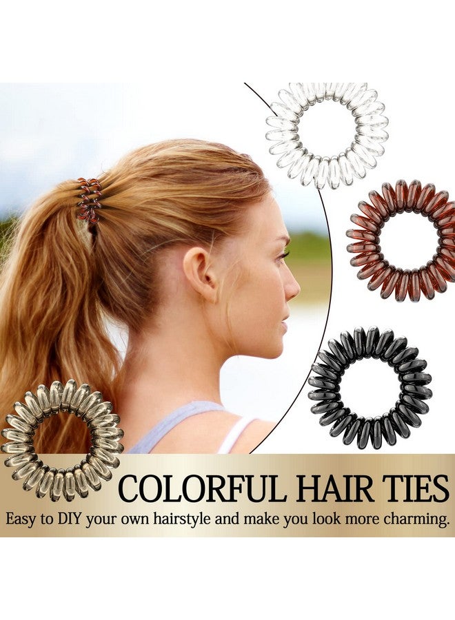 كان برنسيس 27 قطعة من الشعر الحلزوني Tiesno Crease Coil أربطة شعر مرنة متعددة الألوان مقاومة للماء سلك الهاتف إكسسوارات الشعر للنساء والفتيات وحاملي ذيل الحصان - Image 5