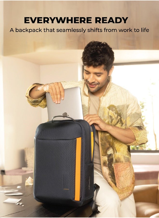 Mokobara MOKOBARA The Autopilot Backpack Fits 15.6 Inch Laptop, 35L Capacity Premium Durable Nylon and Vegan Leather Black Unisex Multipurpose Laptop Backpack | Ideal for Office, Travel, School (Headspace Sunray)  - Image 3