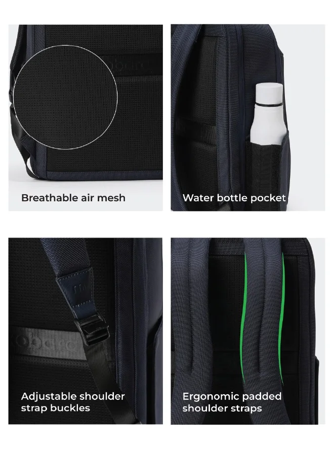 Mokobara The Autopilot Backpack Fits 15.6 Inch Laptop, 35L Capacity Premium Durable Nylon and Vegan Leather Black Unisex Multipurpose Laptop Backpack | Ideal for Office, Travel, School (Headspace Sunray)