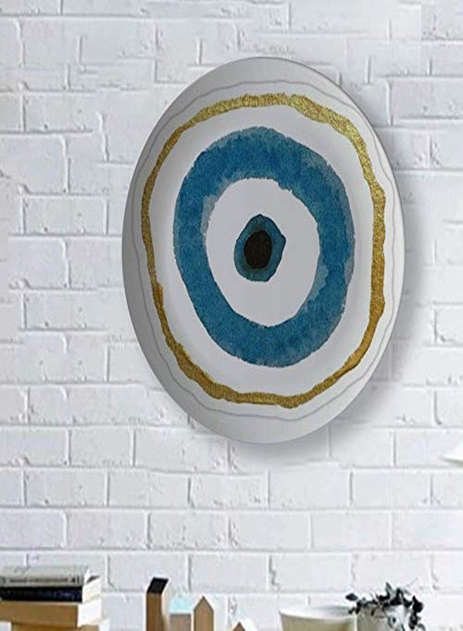 JIKRAA® Attractive Rare Handcrafted Printed Ceramic Designer Plate with Stand | Evil Eye Wall Plate | 8 inch | Evil Eye Ceramic Plate Decor - Image 1