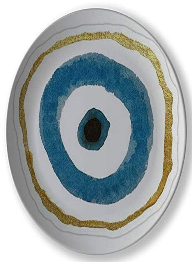 JIKRAA® Attractive Rare Handcrafted Printed Ceramic Designer Plate with Stand | Evil Eye Wall Plate | 8 inch | Evil Eye Ceramic Plate Decor - Image 2