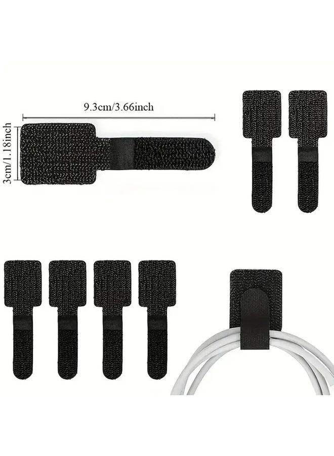 5 Pairs 10pcs Black Cable Organizer Zip Ties Reusable Nylon Cord Management for Headphones Tech Accessories - Image 2