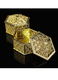 KASTWAVE 12 Pcs Hexagon Candy Boxes Plastic Wedding Favor Boxes Candy Hollow Jars Candy Storage Boxes Gift Boxes for Wedding Baby Shower Birthday Party,Hexagon Gold  - Image 5