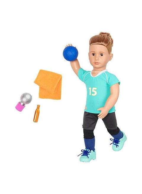 Our Generation - دمية صبي لاعب كرة طائرة قابلة للتعديل مع ملحقات،