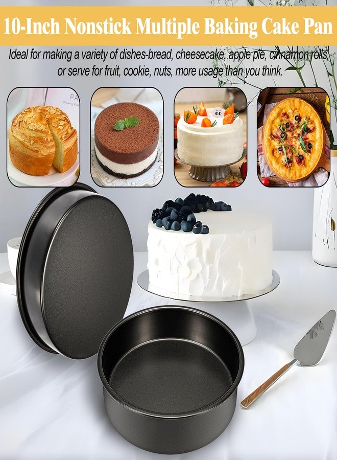 AWTBDP 10 Inch Cake Pan Set of 2, Nonstick Round Cake Pans with 60PCS Pre-cut Parchment Paper for Christmas Birthday Thanksgiving, Circle Cake Pan for Baking Layer Cakes Deep-Dish Pizza Pie, Dishwasher Safe - Image 4