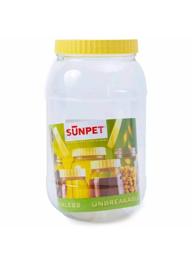 Sunpet Sunpet Medium Yellow Top Plastic Food Storage 2000ml; Sunpet Round Spice Jar  - Image 2