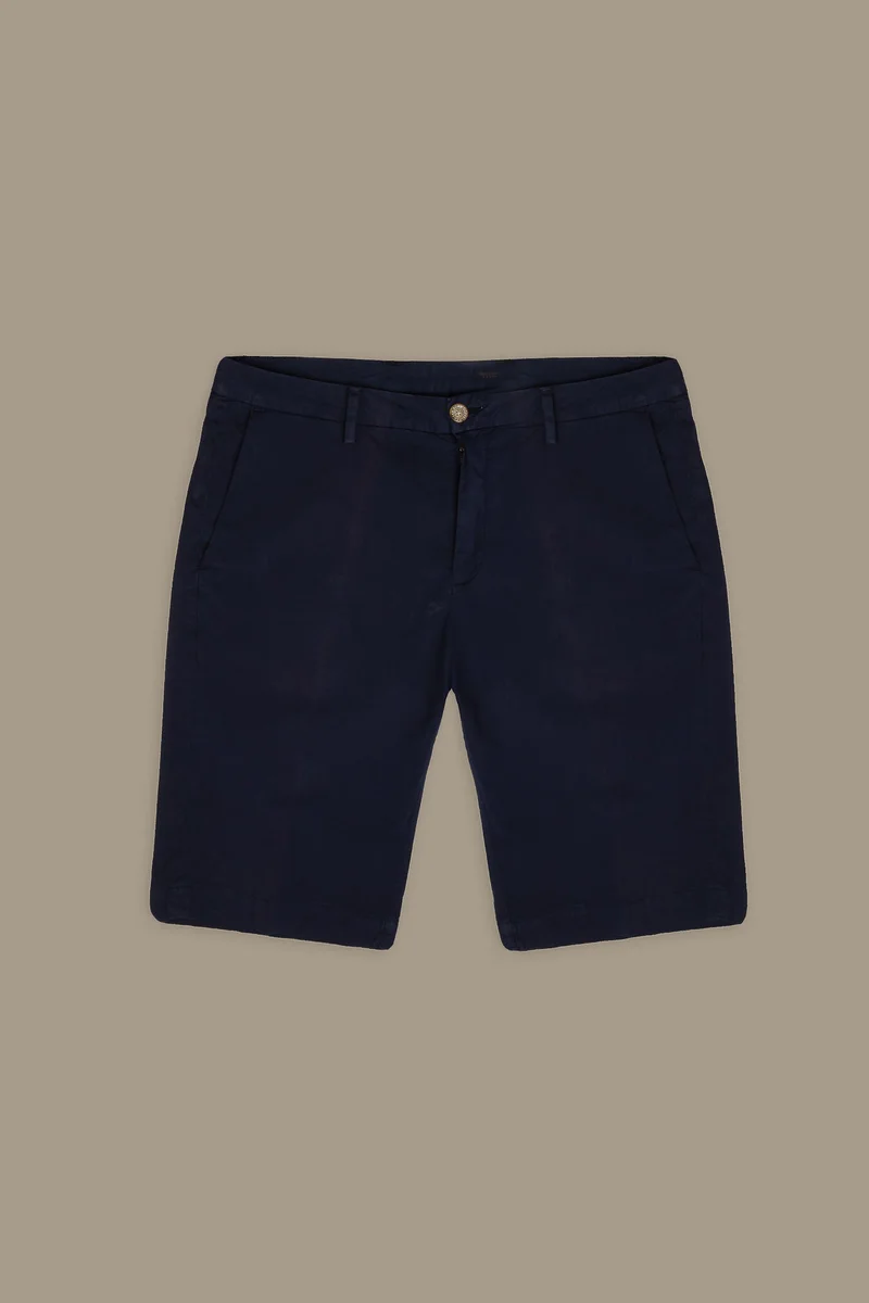 Doppelganger Blue 100% cotton chino bermuda - DK Blue for Men | Best Price UAE