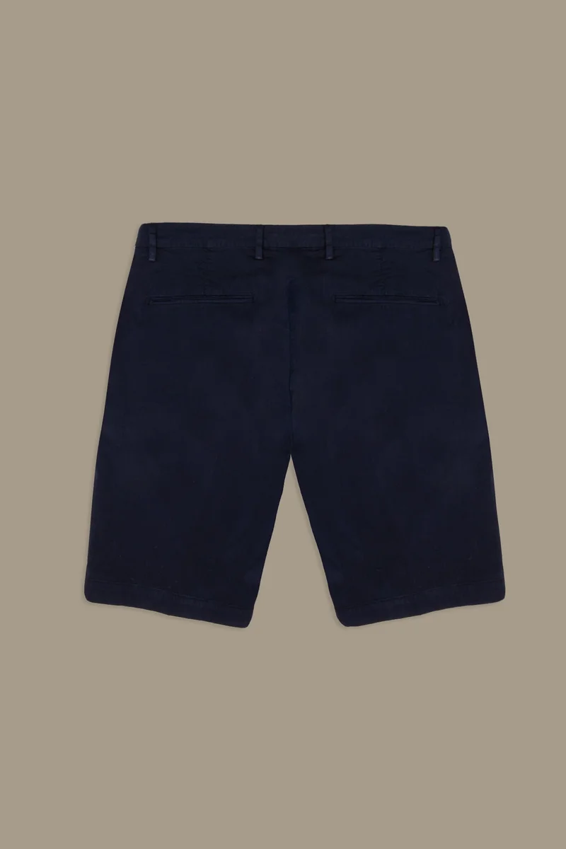 Doppelganger Blue 100% cotton chino bermuda - DK Blue for Men | Best Price UAE