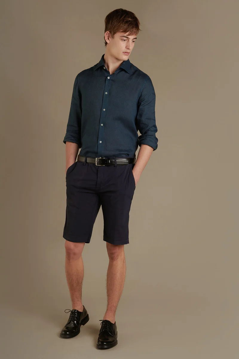 100% cotton chino bermuda - DK Blue