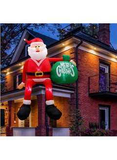 AUTOYSUR 8FT Inflatable Christmas Decoration Outdoor, Inflatable Santa Decoration Outdoor with Gift Bag, IP44 Weatherproof Santa Claus Inflatable with LED Lighting Fan for Lawn Yard Outdoor (F)  - Image 1