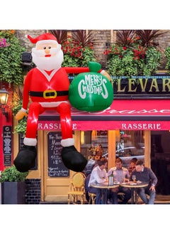 AUTOYSUR 8FT Inflatable Christmas Decoration Outdoor, Inflatable Santa Decoration Outdoor with Gift Bag, IP44 Weatherproof Santa Claus Inflatable with LED Lighting Fan for Lawn Yard Outdoor (F)  - Image 3