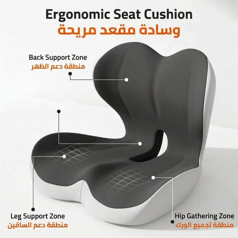 Seat Cushion Waist Support One-piece Memory Foam Cushion, Ergonomic Design, Tail Vertebra Hollow and Breathable Design, Relief for Back, Hip, Leg Pain, for Office Chair, Car Seat and Wheelchair - Image 4