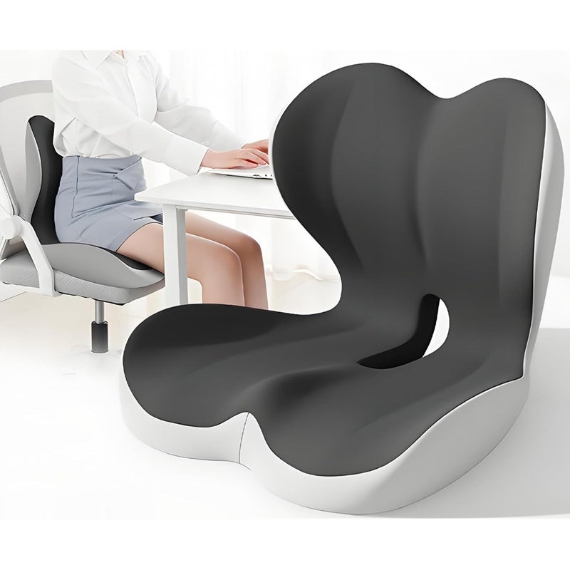 Seat Cushion Waist Support One-piece Memory Foam Cushion, Ergonomic Design, Tail Vertebra Hollow and Breathable Design, Relief for Back, Hip, Leg Pain, for Office Chair, Car Seat and Wheelchair - Image 1
