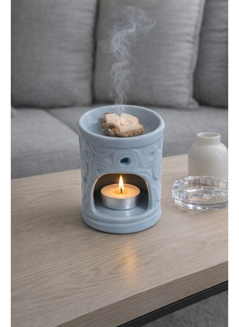 2-Tier Modern Porcelain Diffuser Set - 4pcs Natural Wax Melts (Sweet Coconut) & 4 Tea light Candles - Luxury Gift - Image 3