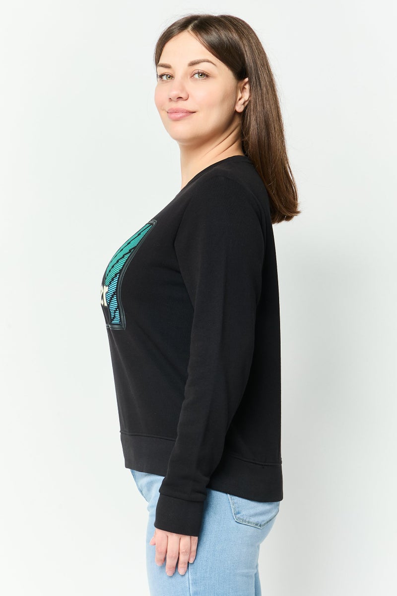 Wrangler Women Brand Logo Long Sleeve Sweatshirt, Black - Image 3