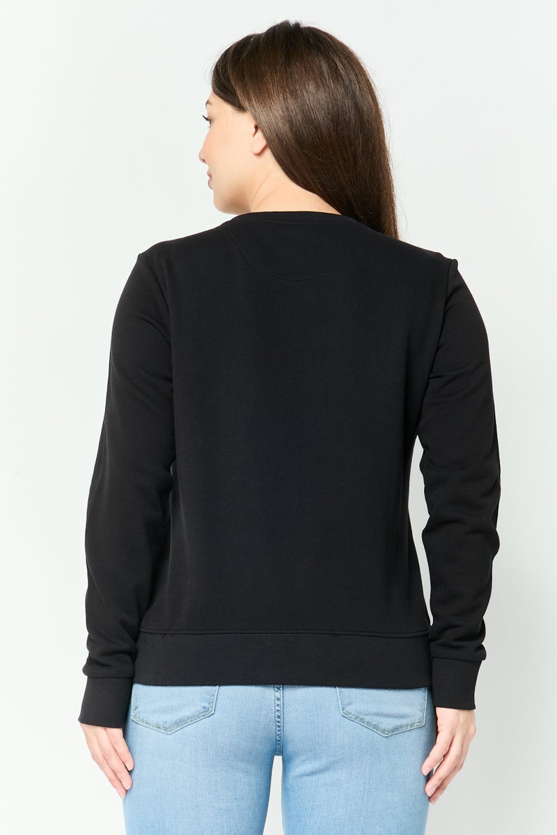 Wrangler Women Brand Logo Long Sleeve Sweatshirt, Black - Image 4