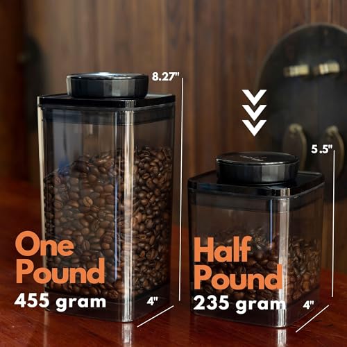 ANKOMN Coffee Vacuum Container, Patented Turn-n-Seal Canister Features the Airtight Vacuum Sealed Rubber and Inner Plate, Holding the Vacuum and Keeping Your Coffee Fresh Longer (Half Pound) - Image 5