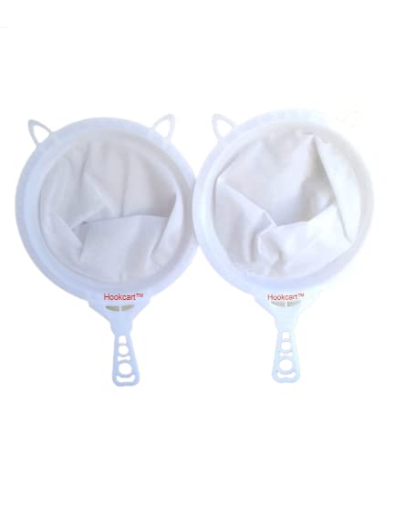 Hookcart Plastic Big Size Milk Strainer for Kitchen 15 x 10 x 7 Inch White Pack of 2 - Image 1