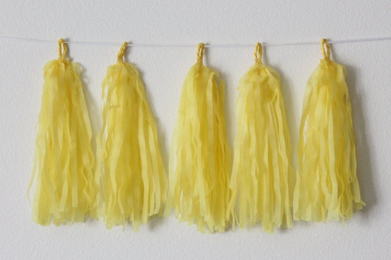 PrettyurParty Yellow Tassel Garland Kit - Set of 5 - Image 1