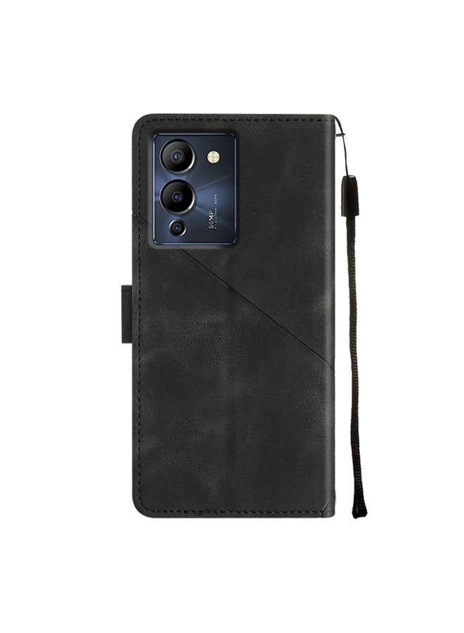 اس-توب جراب لهاتف Infinix Note 12 G96 مصنوع من الجلد المنقوش بملمس الجلد - Image 3